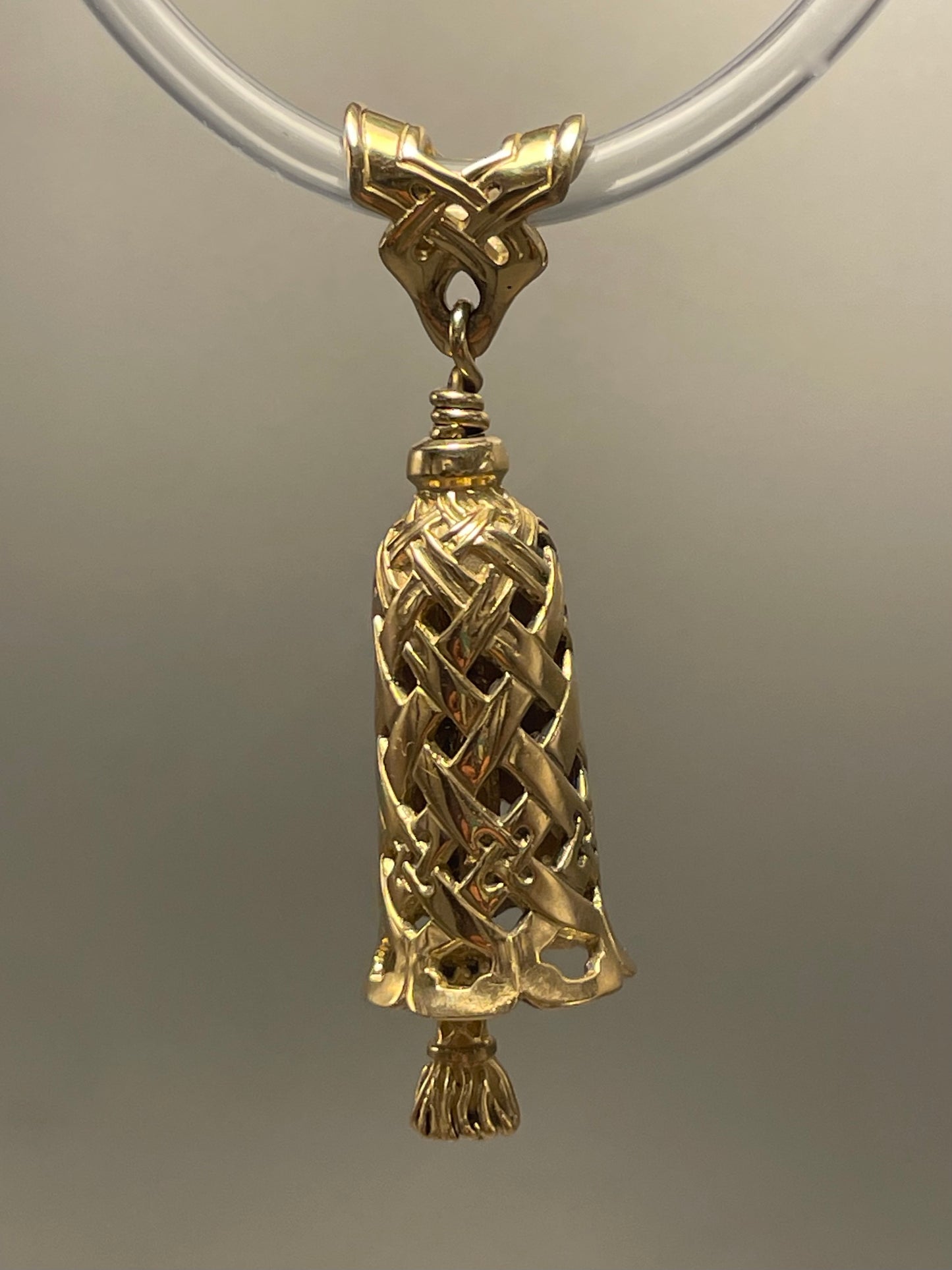 14K Gold Baroque Lattice Bell