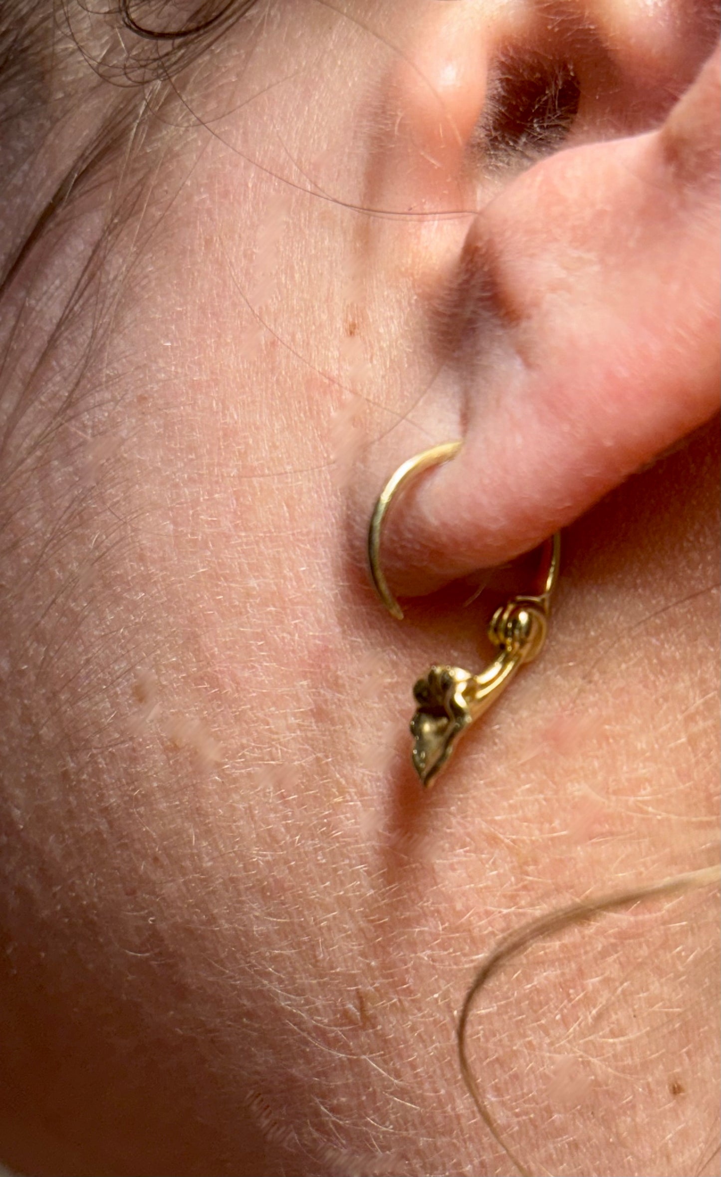 14K Gold Medium Lily Hoop Earrings