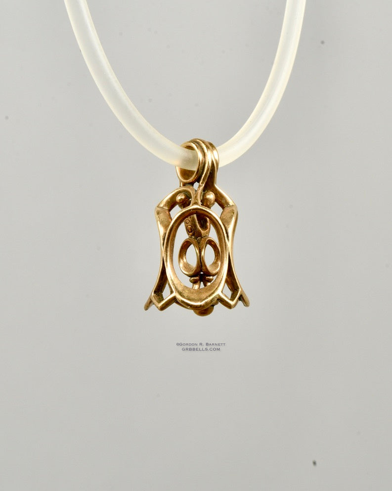 Avila architectural jewelry bell necklace in Bronze three quarter view