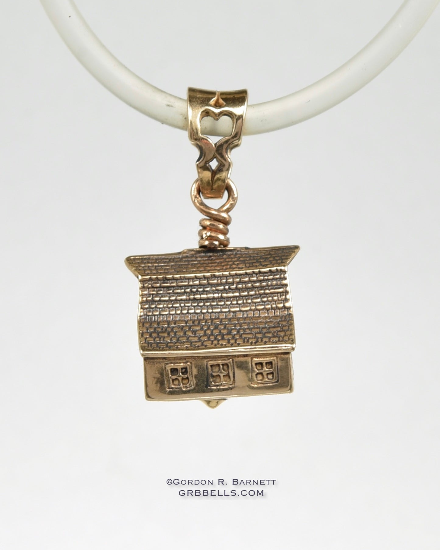 BARN BELL BRONZE BY GRBBELLS.COM jewelry bell necklace in sterling silver is handmade pendant is made with lost wax casting, then polished and assembled in Washington state perfect gift for