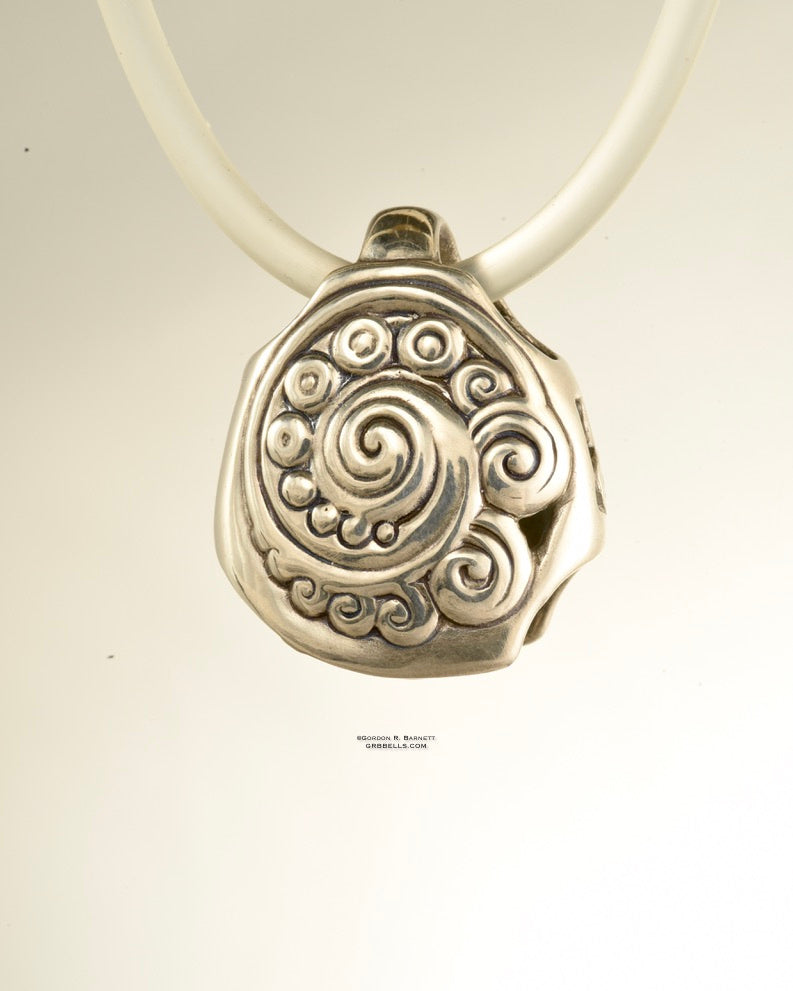 BON BOUQUET BELL in sterling jewelry bell necklace in bronze is handmade pendant is made with lost wax casting, then polished and assembled in Washington state perfect gift for deco floral sculpture