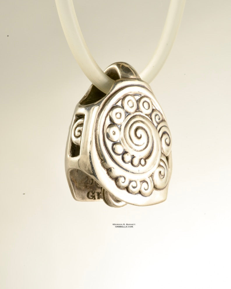 BON BOUQUET BELL in sterling jewelry bell necklace in bronze is handmade pendant is made with lost wax casting, then polished and assembled in Washington state perfect gift for deco floral sculpture