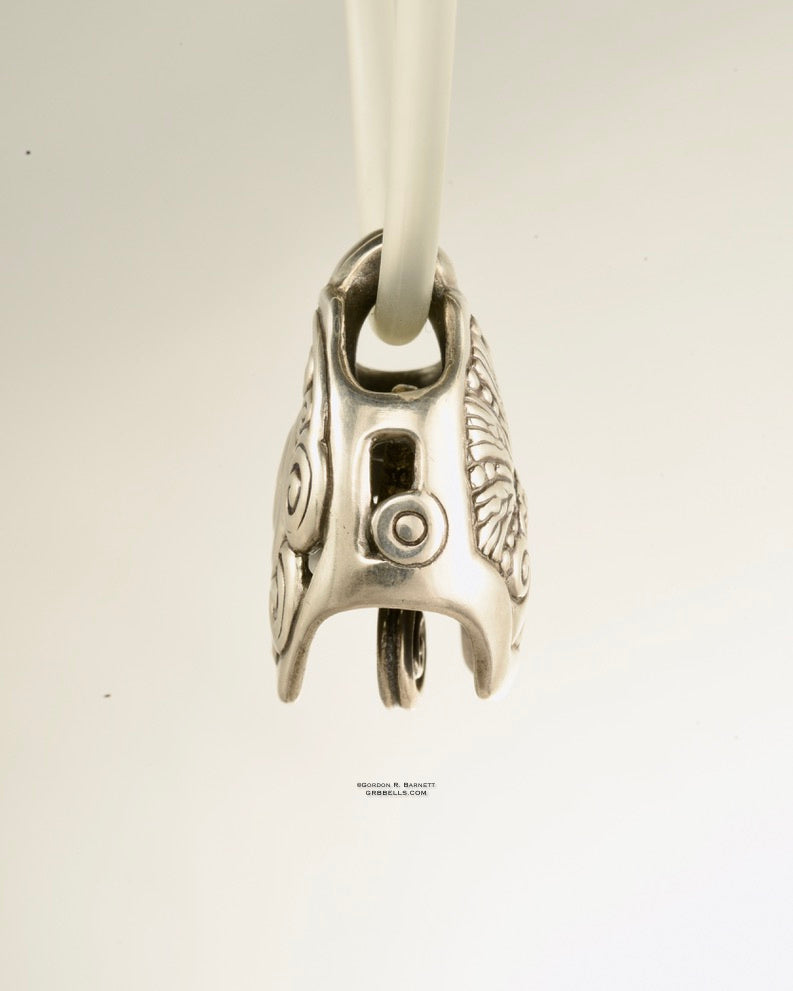 BON BOUQUET BELL in sterling jewelry bell necklace in bronze is handmade pendant is made with lost wax casting, then polished and assembled in Washington state perfect gift for deco floral sculpture