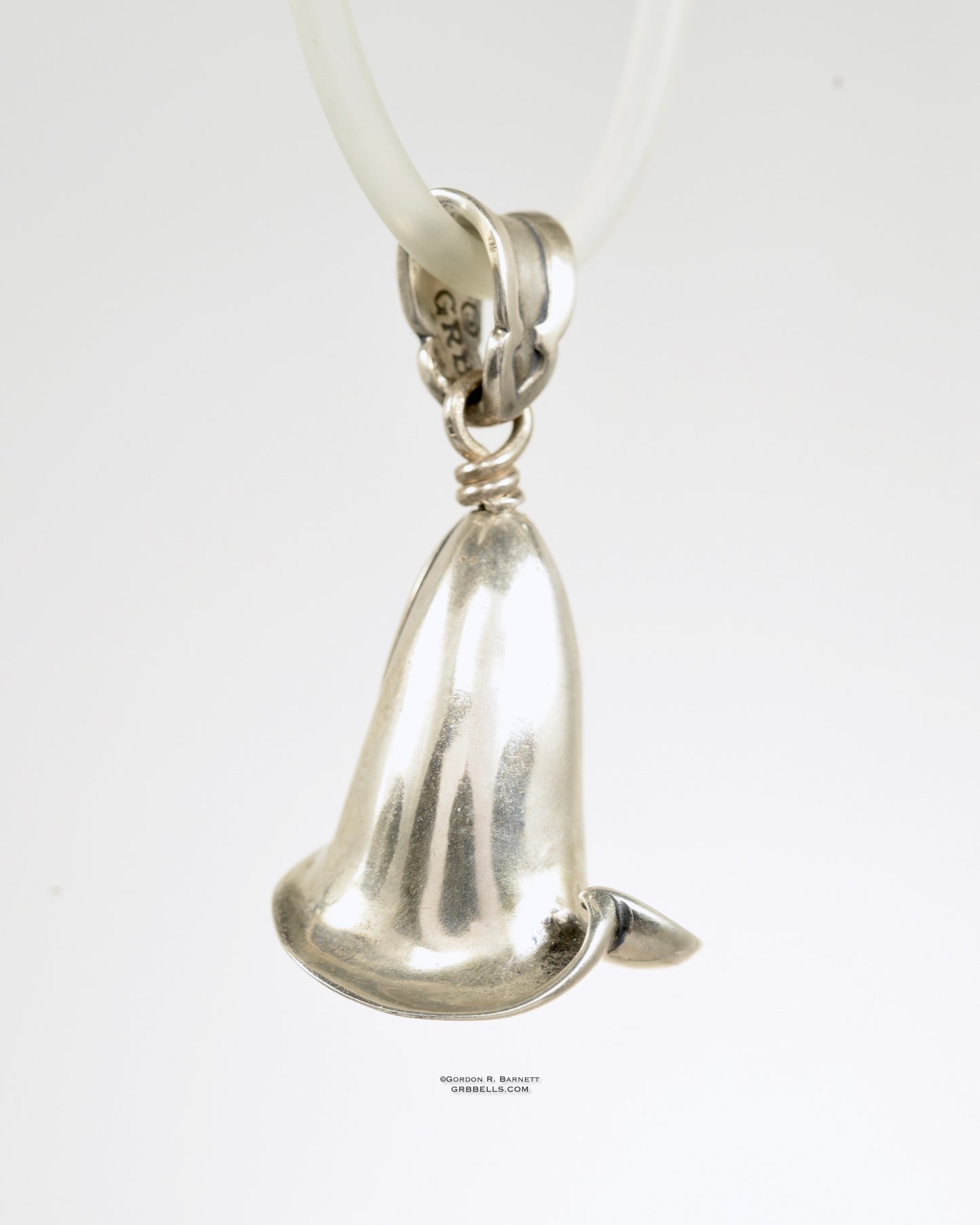 CALLA LILY Bronze side view jewelry bell necklace in bronze is a handmade pendant is made with lost wax casting, then polished and assembled in Washington state perfect gift for gardeners