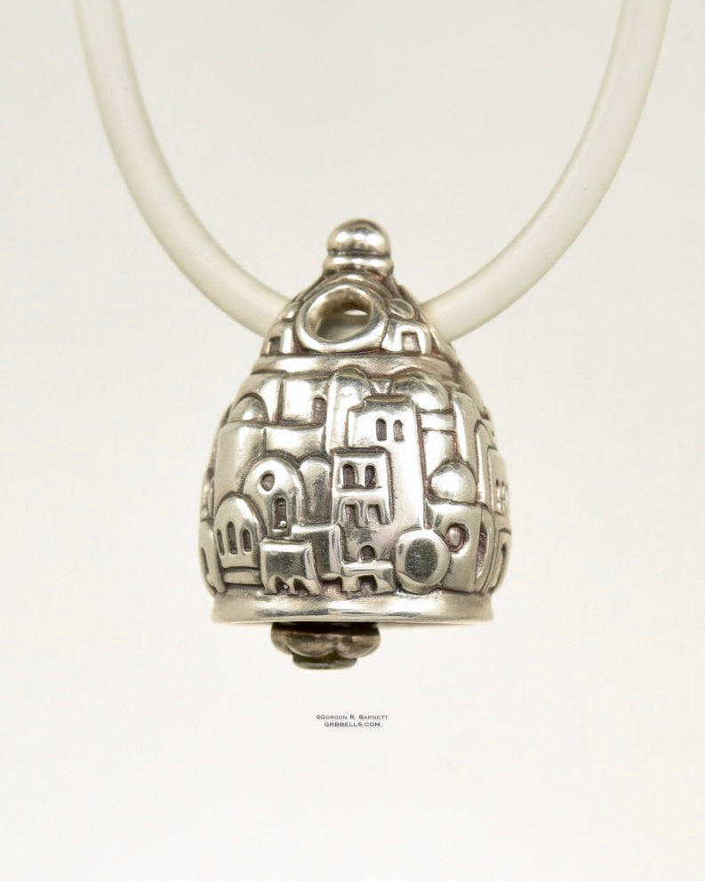Necklace in Sterling silver is 25 mm tall (back view). This handmade pendant is made with lost wax casting, then polished and assembled in Washington state. Suitable for fantasy architect