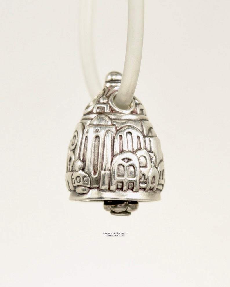 Necklace in Sterling silver is 25 mm tall (right side view). This handmade pendant is made with lost wax casting, then polished and assembled in Washington state. Suitable for fantasy architect