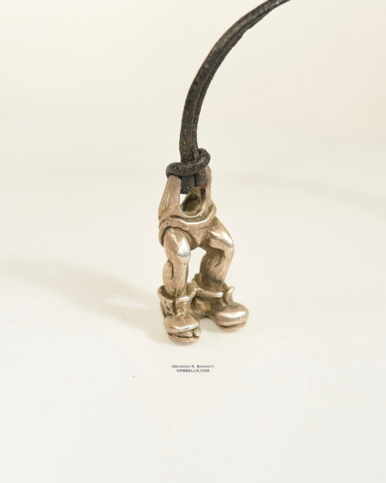 Bell Necklace in bronze is 36 mm tall. (clapper, unattached)This handmade pendant is made with lost wax casting, then polished and assembled in Washington state. suitable for fun & clowning