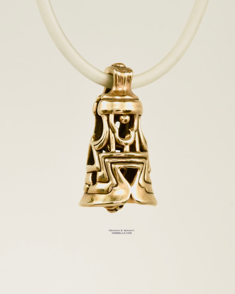 Bell Necklace in bronzeis 33 mm tall. This handmade pendant is made with lost wax casting, then polished and assembled in Washington state. suitable for vulcans