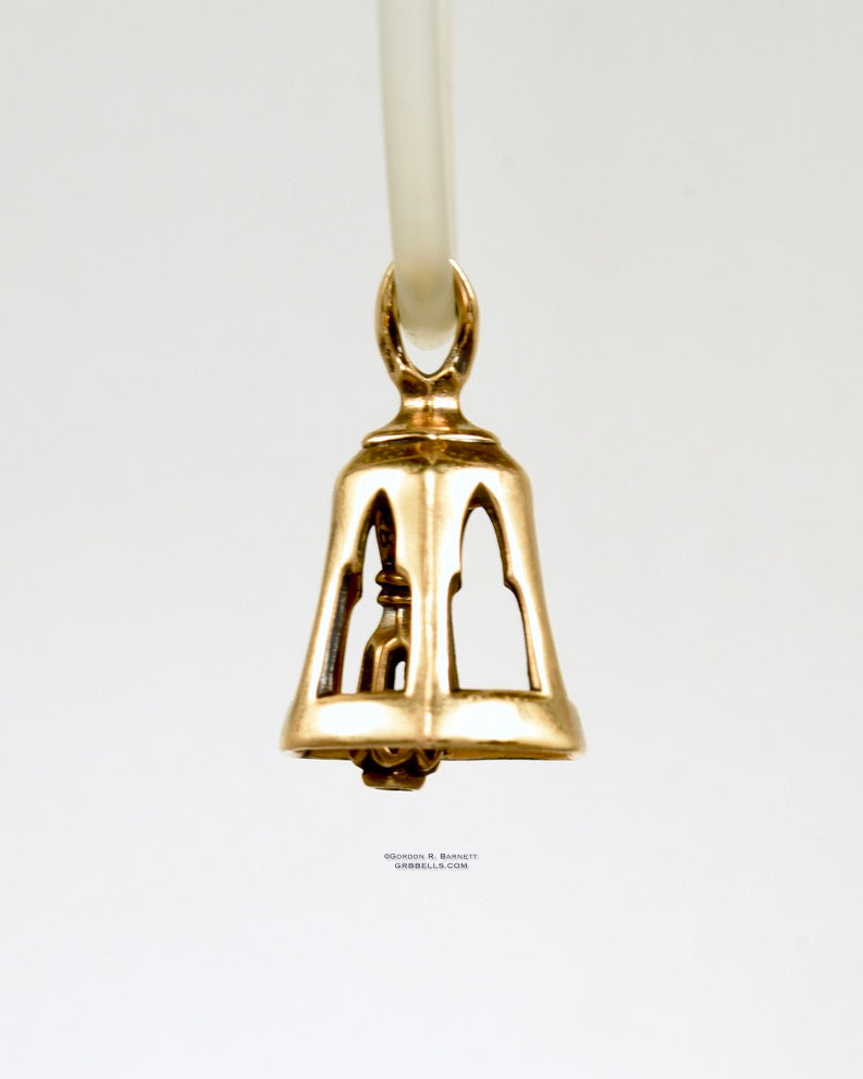 Bell Necklace in bronzeis 30 mm tall, (side view) This handmade pendant is made with lost wax casting, then polished and assembled in Washington state. suitable for arches