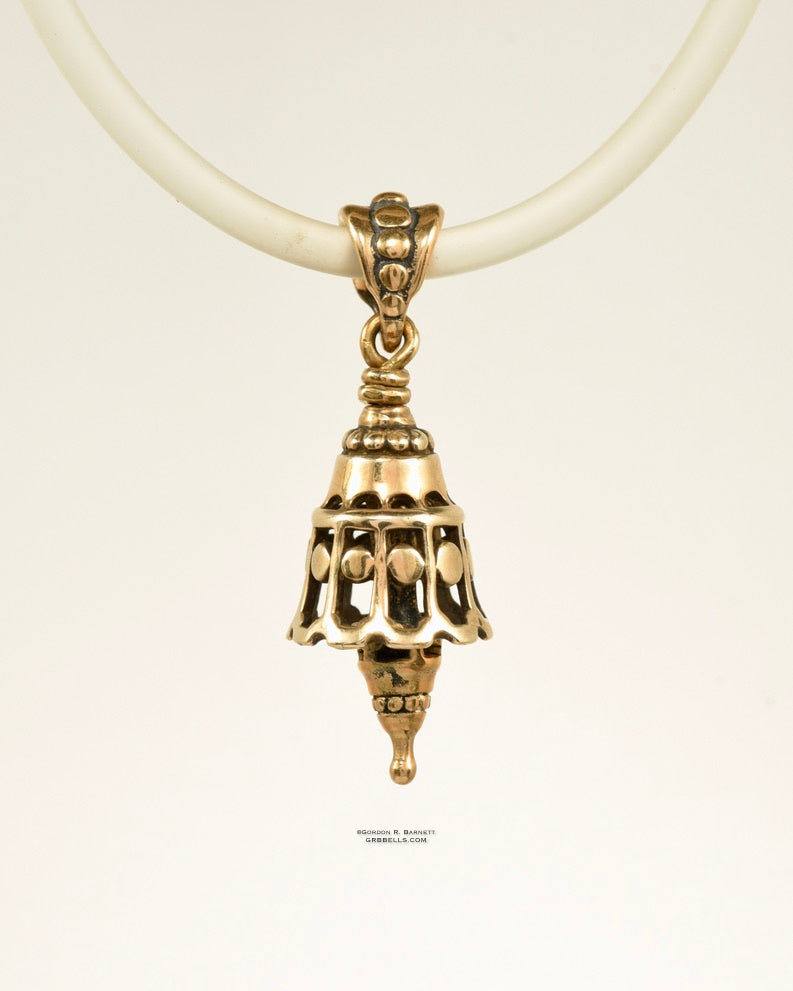 Dotted whispwe Bell Necklace in sterling silver is 30 mm tall, (front view) This handmade pendant is made with lost wax casting, then polished and assembled in Washington state. suitable for quiet secret voices whispering truths