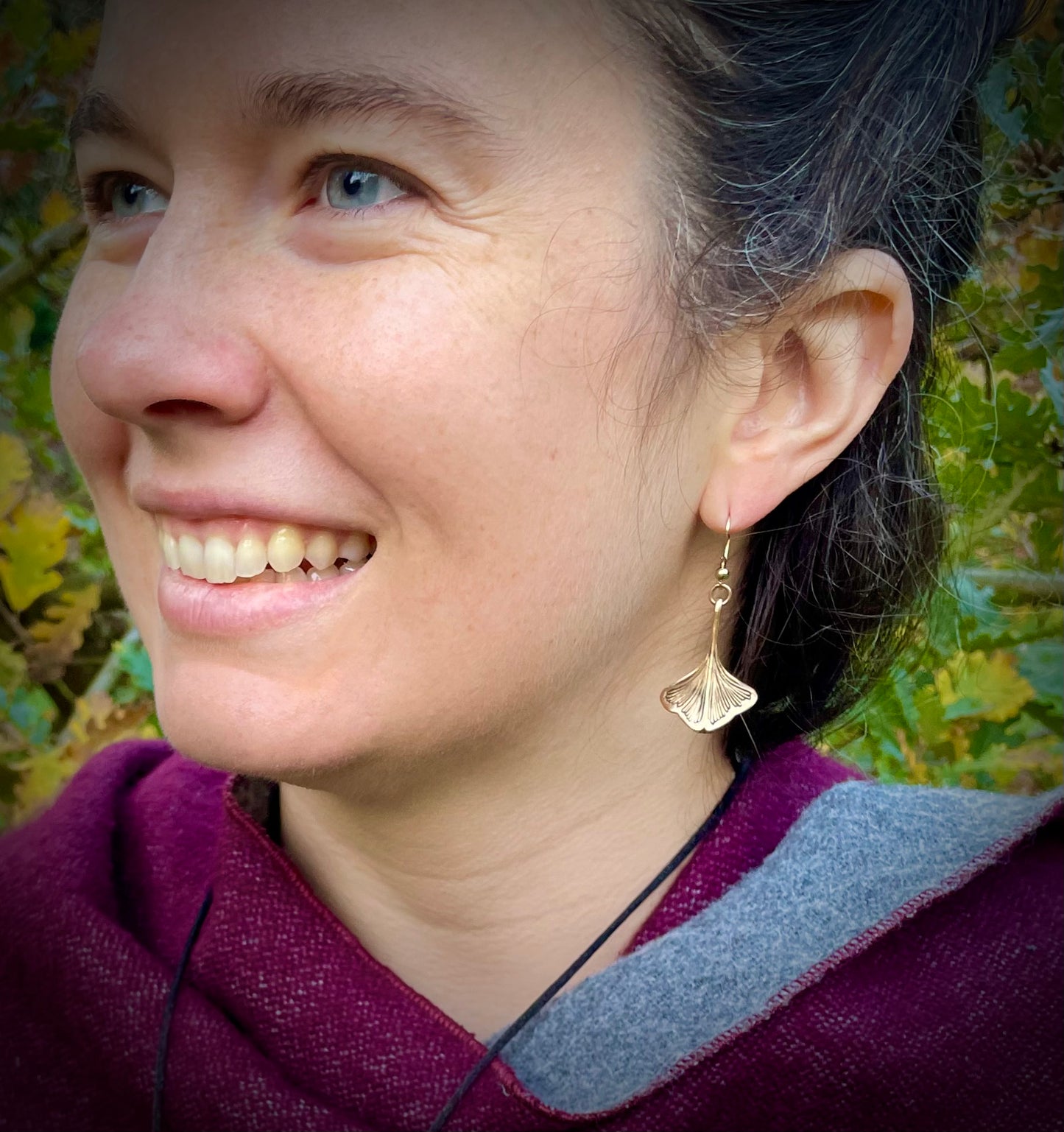 Ginkgo Small Earrings- Bronze