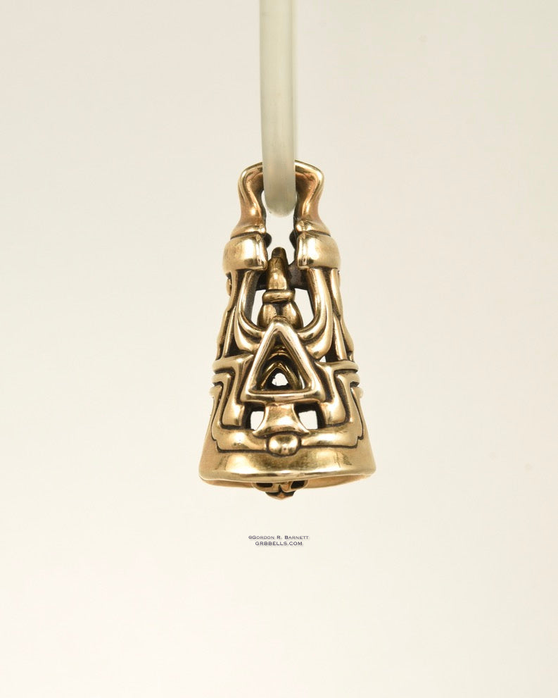 Bell Necklace in bronzeis 33 mm tall, (side view) This handmade pendant is made with lost wax casting, then polished and assembled in Washington state. suitable for vulcans