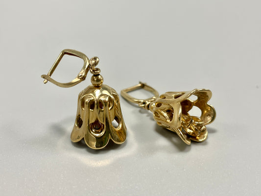 14K Gold Mira Bell Earrings