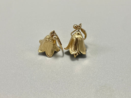 14K Gold Small Chocolate Lily Bell Earrings