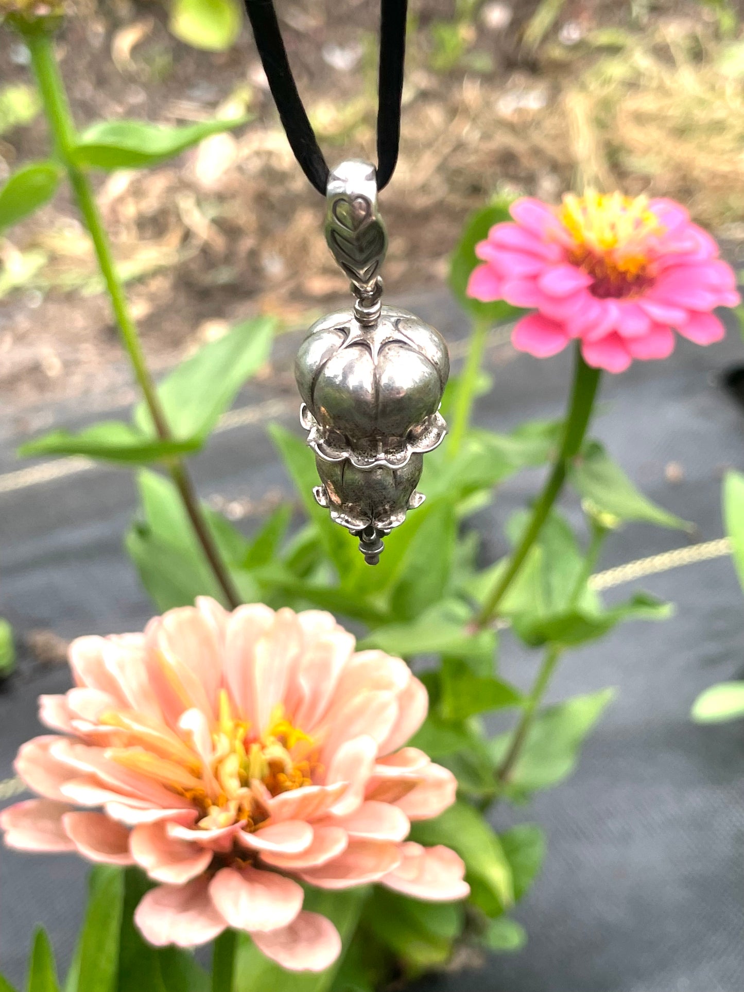 Double Bonnet Bell Necklace-Sterling